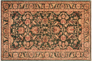 handmade Traditional Kafkaz Chobi Ziegler Green Rust Hand Knotted RECTANGLE 100% WOOL area rug 6 x 9